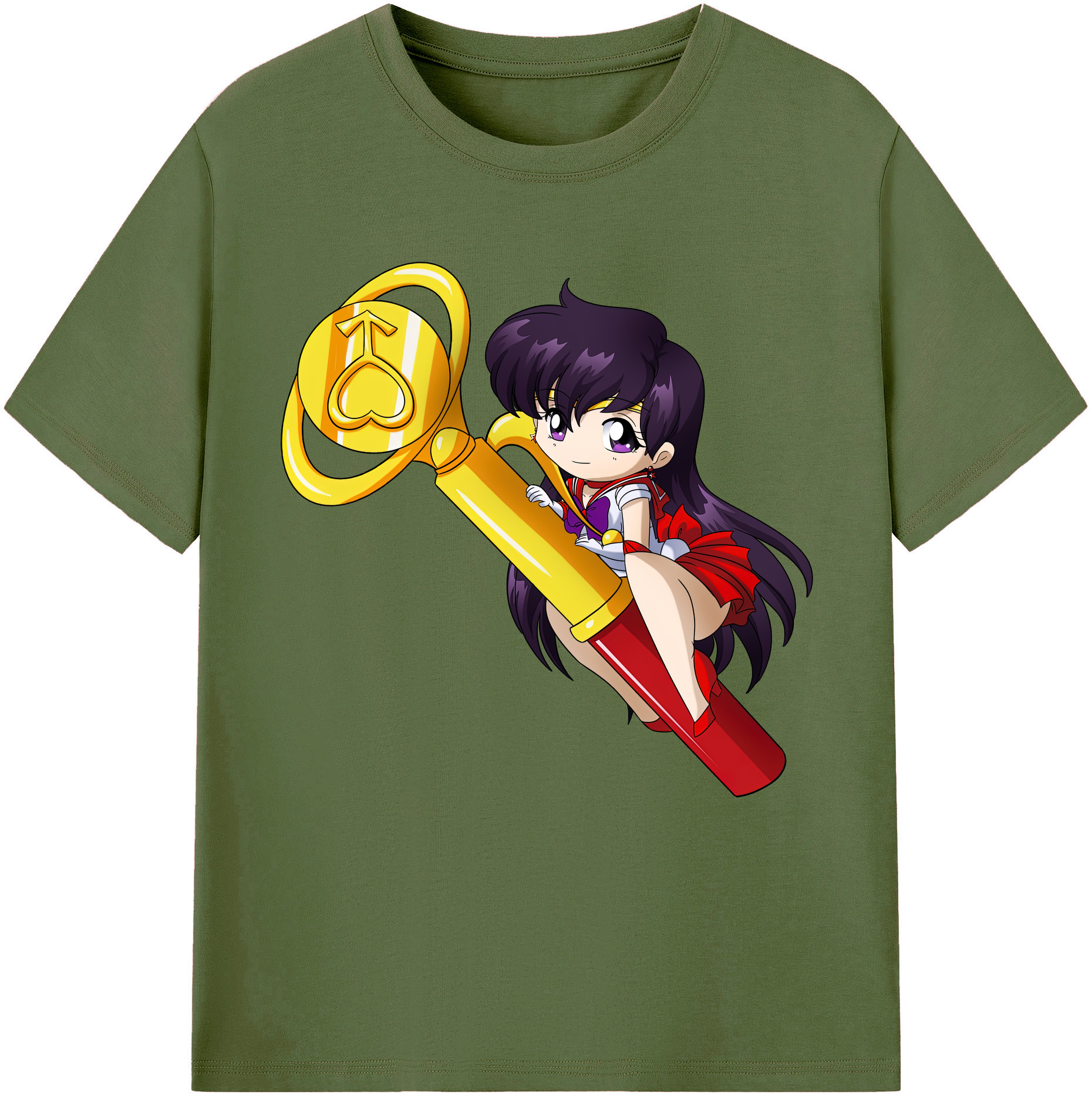 （画像用） 美少女戦士セーラームーン 火野レイ ひの レイ Sailor Moon Hino Rei （セーラーマーズ,Sailor Mars） 綿100％半袖Tシャツ（フロントプリント）